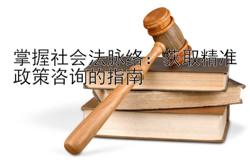 掌握社会法脉络：获取精准政策咨询的指南