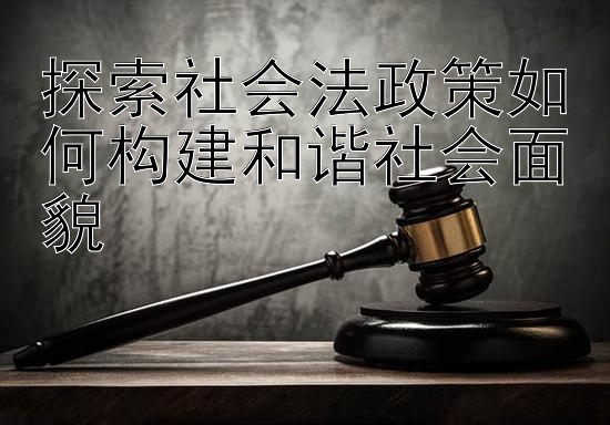 探索社会法政策如何构建和谐社会面貌