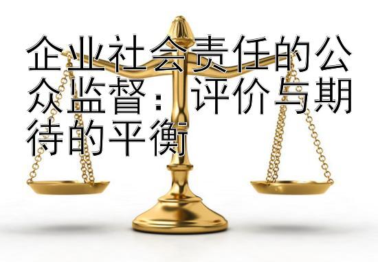 企业社会责任的公众监督：评价与期待的平衡