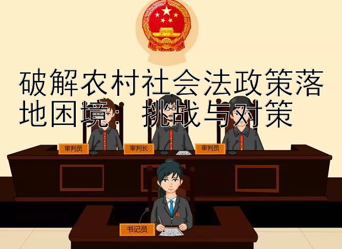 破解农村社会法政策落地困境: 挑战与对策