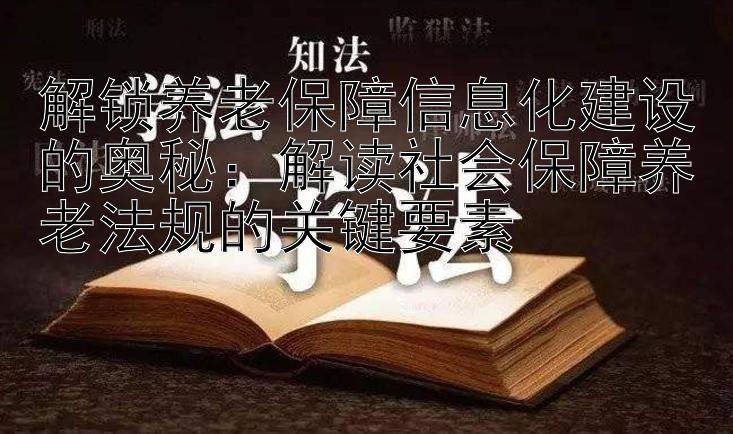 解锁养老保障信息化建设的奥秘：解读社会保障养老法规的关键要素