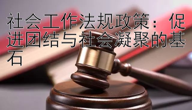 社会工作法规政策：促进团结与社会凝聚的基石