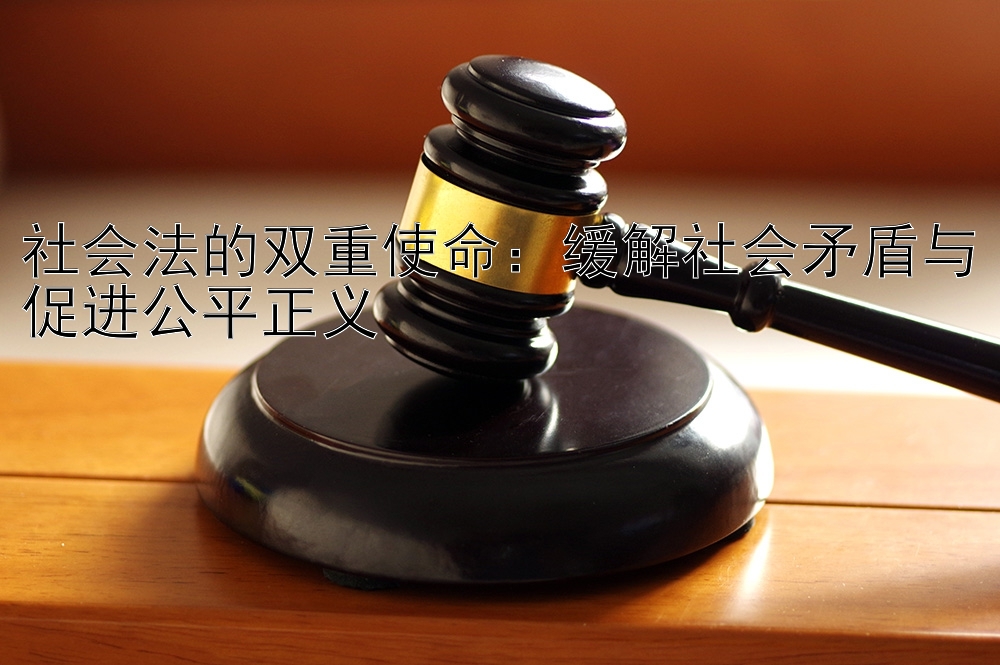 社会法的双重使命：缓解社会矛盾与促进公平正义