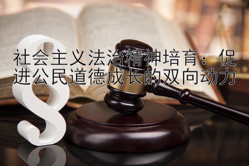 社会主义法治精神培育：促进公民道德成长的双向动力