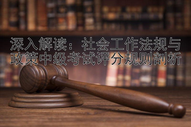 深入解读：社会工作法规与政策中级考试评分规则剖析