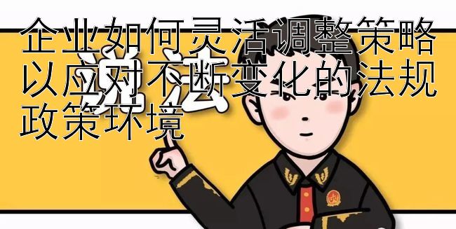 企业如何灵活调整策略以应对不断变化的法规政策环境