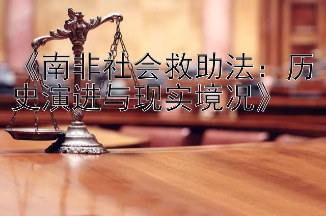 《南非社会救助法：历史演进与现实境况》