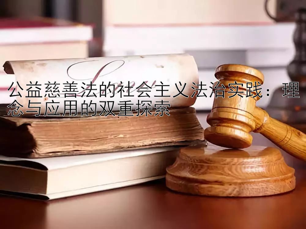 公益慈善法的社会主义法治实践：理念与应用的双重探索