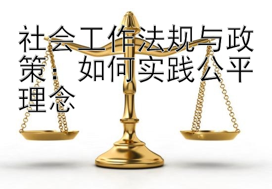 社会工作法规与政策：如何实践公平理念