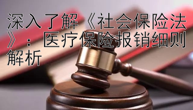 深入了解《社会保险法》：医疗保险报销细则解析