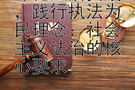 深化法治实践，践行执法为民理念：社会主义法治的核心要求