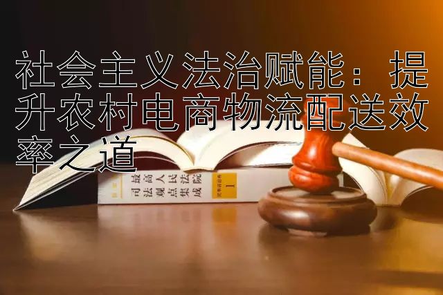 社会主义法治赋能：提升农村电商物流配送效率之道