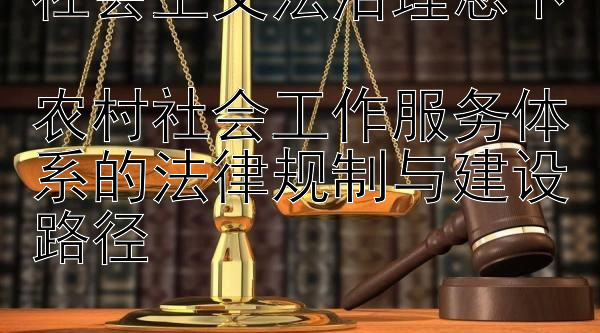 社会主义法治理念下  
农村社会工作服务体系的法律规制与建设路径