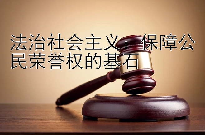 法治社会主义：保障公民荣誉权的基石