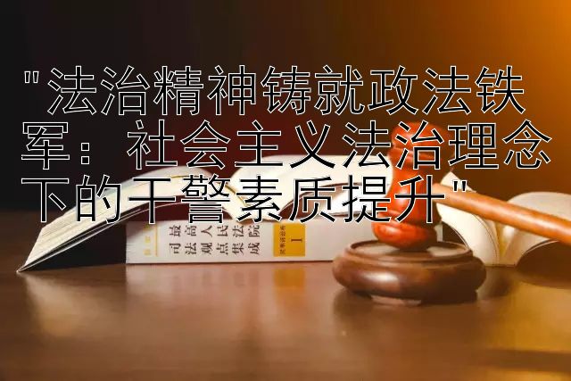 法治精神铸就政法铁军：社会主义法治理念下的干警素质提升