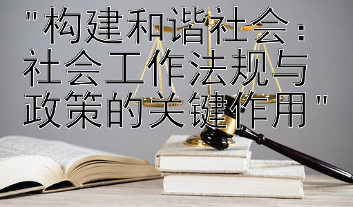 构建和谐社会：社会工作法规与政策的关键作用