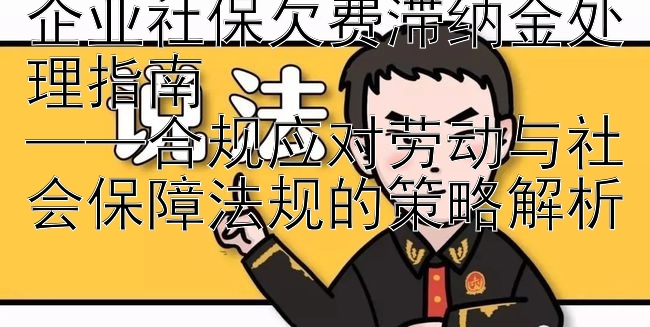 企业社保欠费滞纳金处理指南  
——合规应对劳动与社会保障法规的策略解析