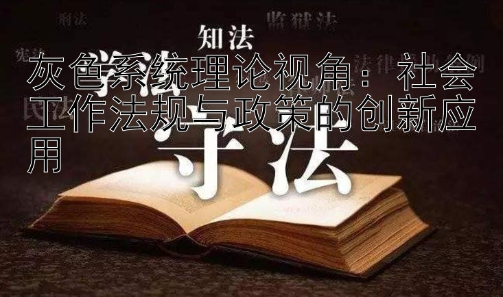 灰色系统理论视角：社会工作法规与政策的创新应用