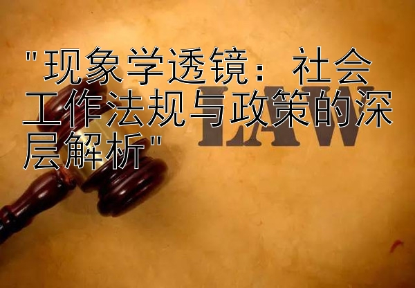 现象学透镜：社会工作法规与政策的深层解析