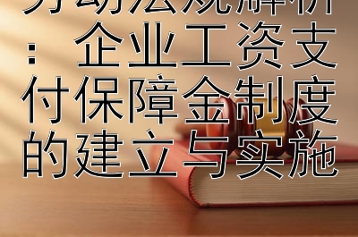 劳动法规解析：企业工资支付保障金制度的建立与实施